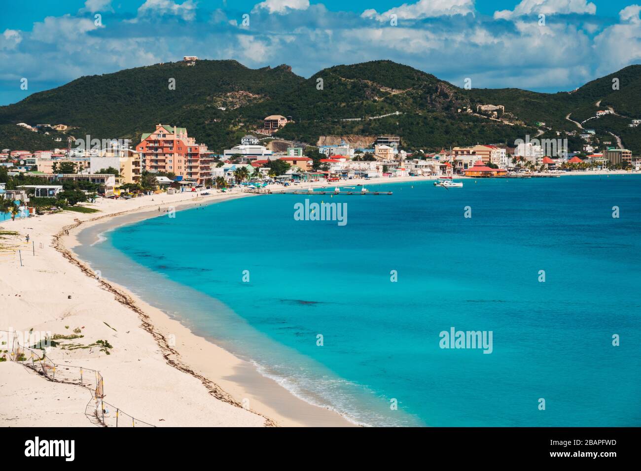 Great Bay Beach à Philipsburg, Sint Maarten Banque D'Images