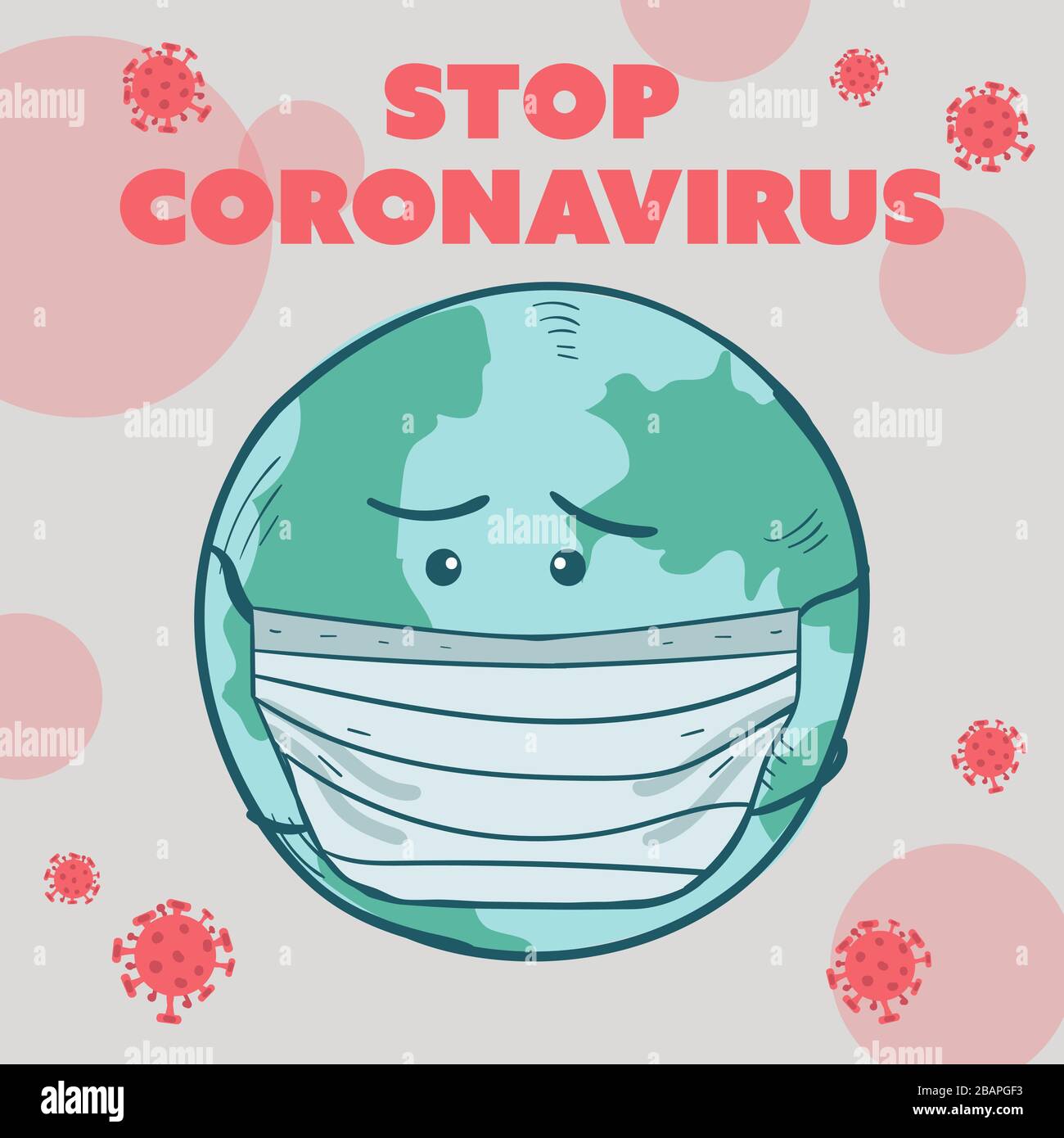 Globe terrestre portant un masque facial et se protégeant contre la propagation de la maladie du coronavirus COVID-19 dans le monde entier. Illustration de Vecteur