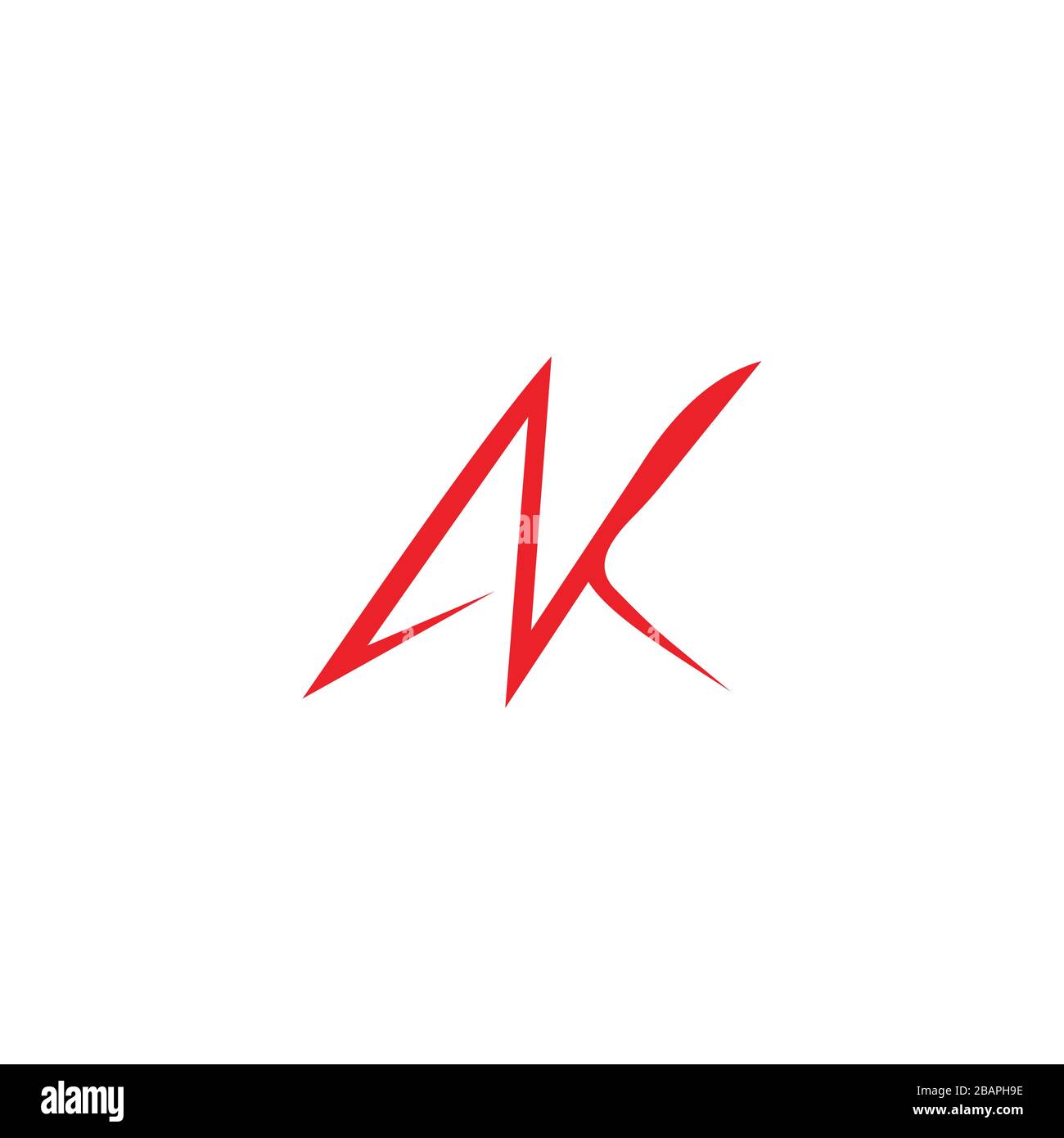 Modèle initial de conception vectorielle de logo AK ou de logo ka Illustration de Vecteur