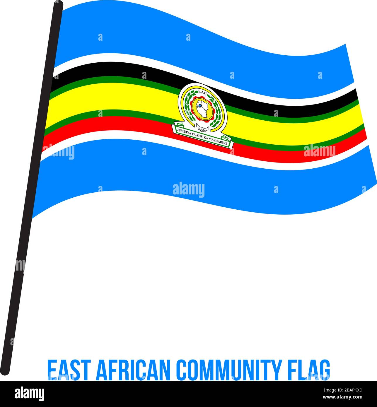 Communauté de l'Afrique de l'illustration vectorielle, de brandir le drapeau sur fond blanc. Illustration de Vecteur