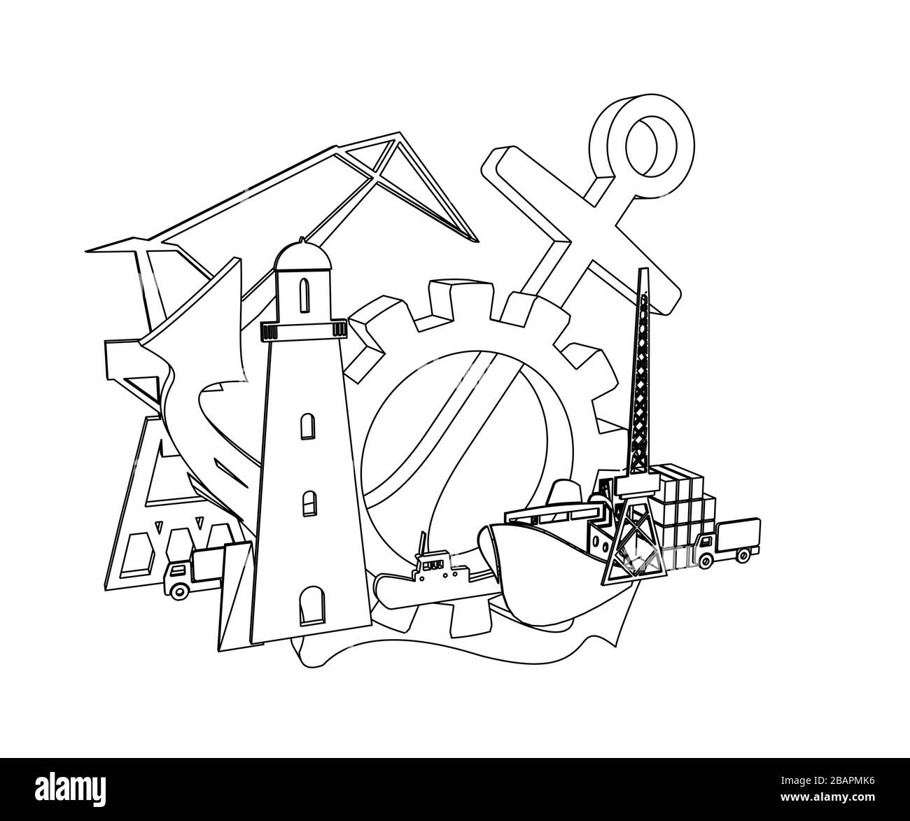 Concept de port de chargement Banque D'Images