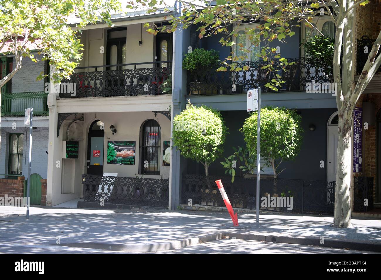 Maison victorienne résidentielle en terrasses, Harris Street, Ultimo, Sydney, Australie. Banque D'Images