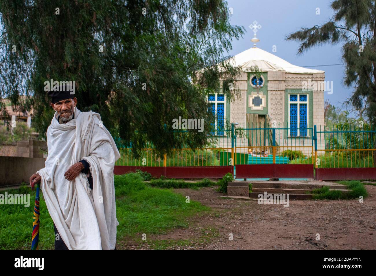 Chapelle Alliance de l'église orthodoxe éthiopienne à Aksum, Axum, Tigray, Ethiopie. Cathédrale Saint Marie de Sion et Arche. Banque D'Images