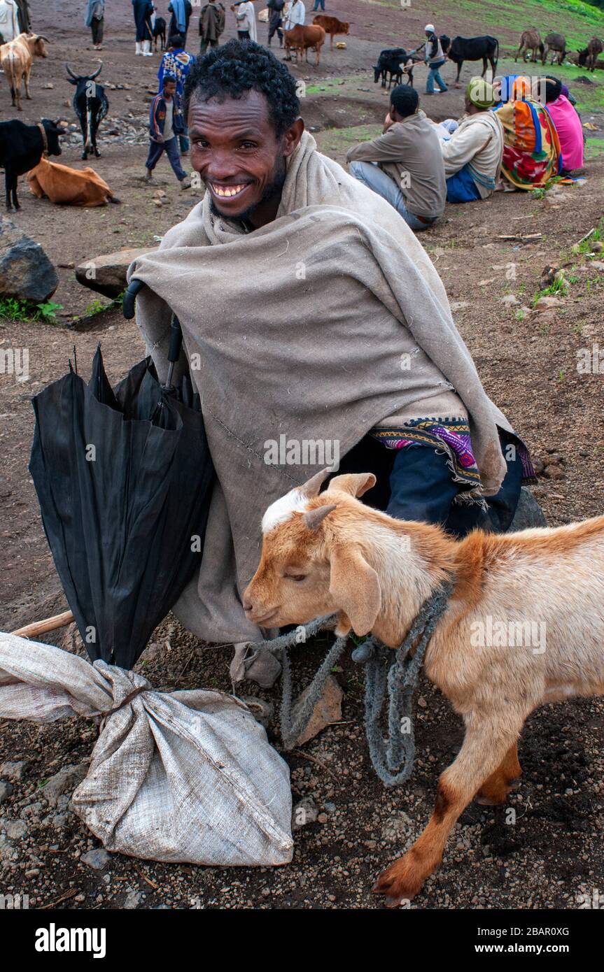 Marché du samedi à Lalibela, région d'Amhara, dans le nord de l'Ethiopie Banque D'Images