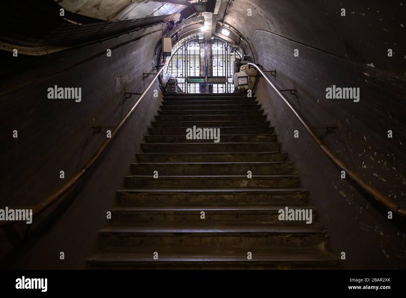 Métro Piccadilly Circus, tunnels désutilisés Banque D'Images