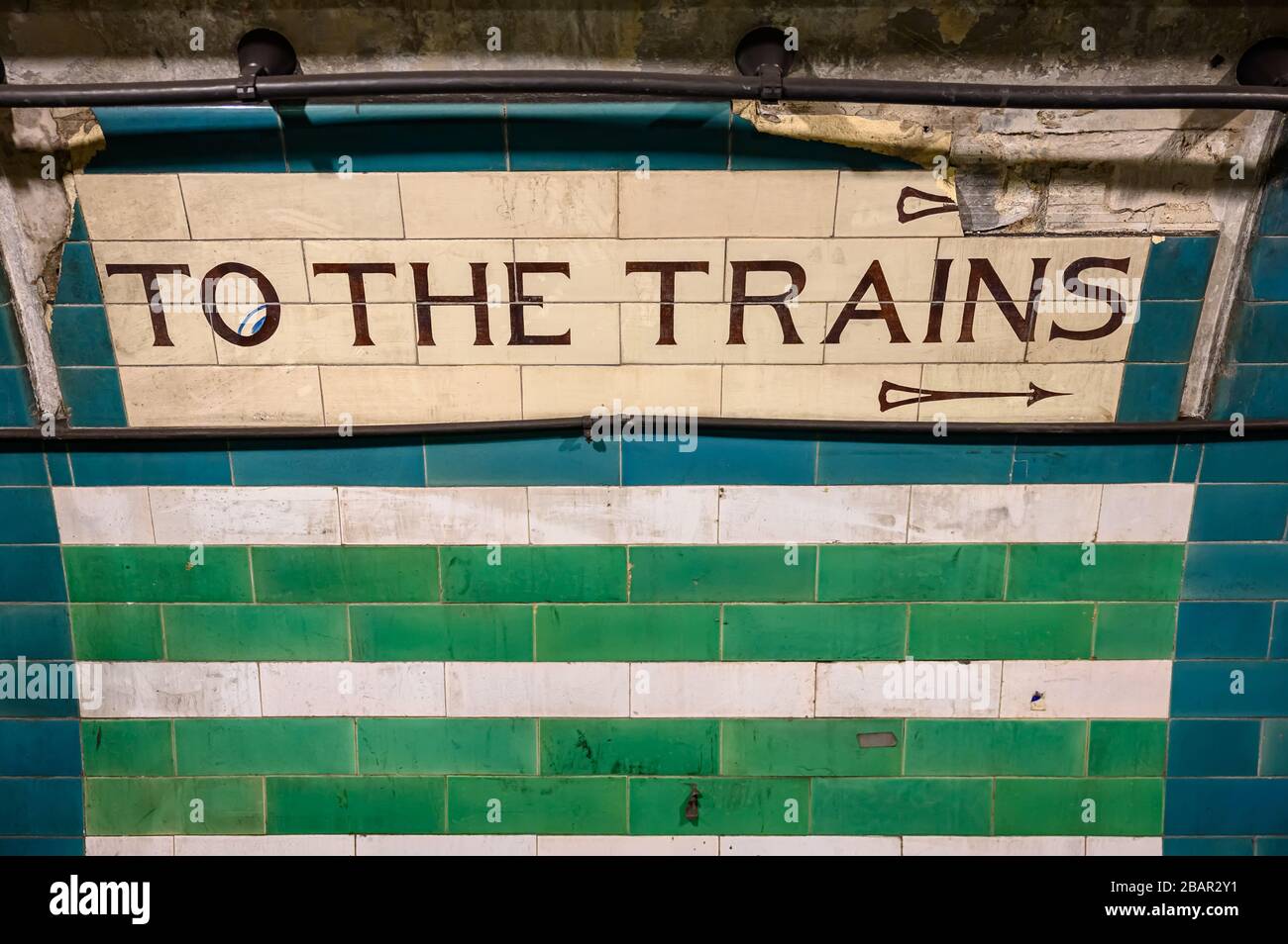 Métro Piccadilly Circus, tunnels désutilisés Banque D'Images