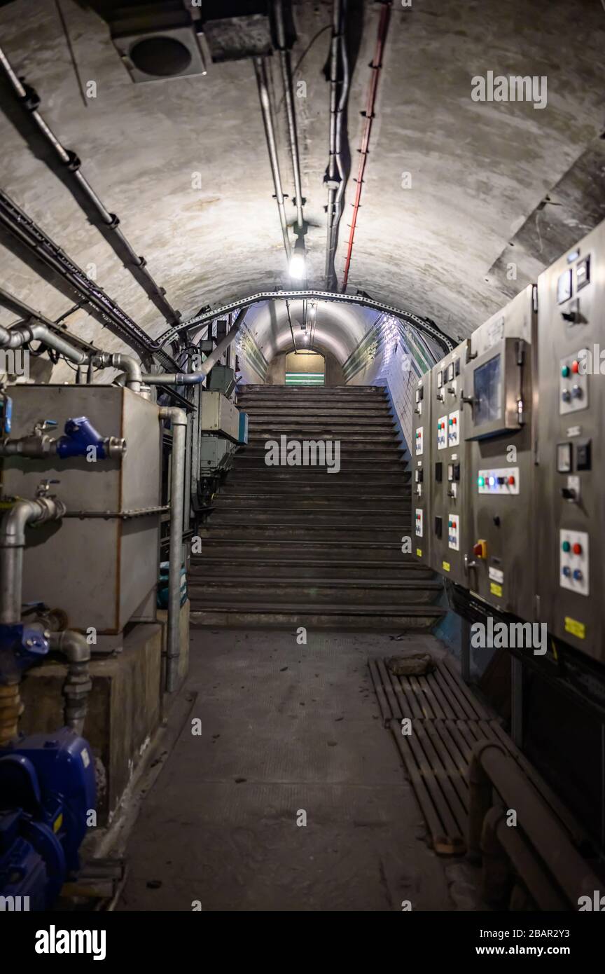 Métro Piccadilly Circus, tunnels désutilisés Banque D'Images