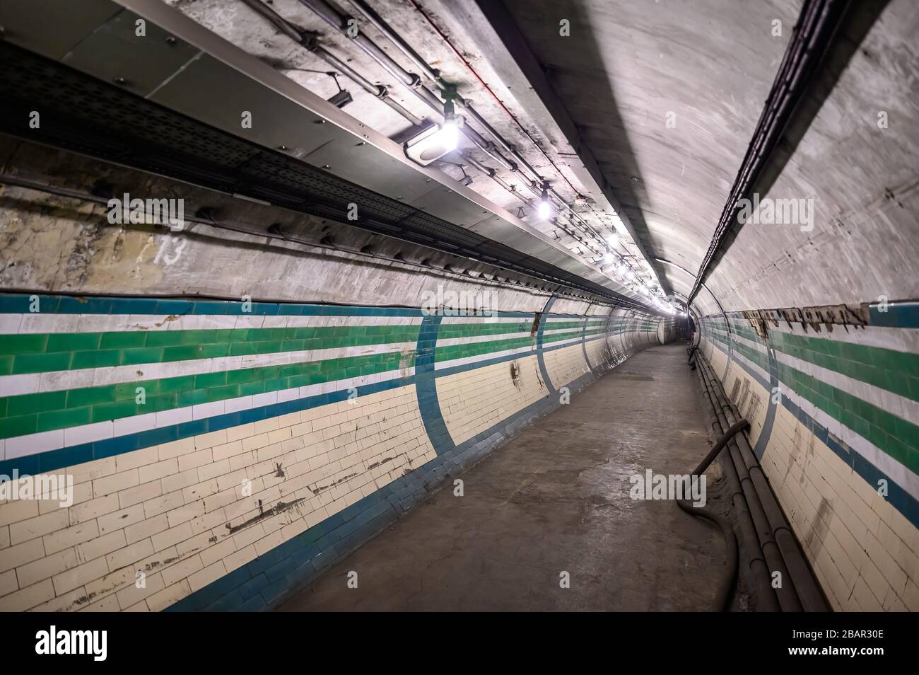 Métro Piccadilly Circus, tunnels désutilisés Banque D'Images