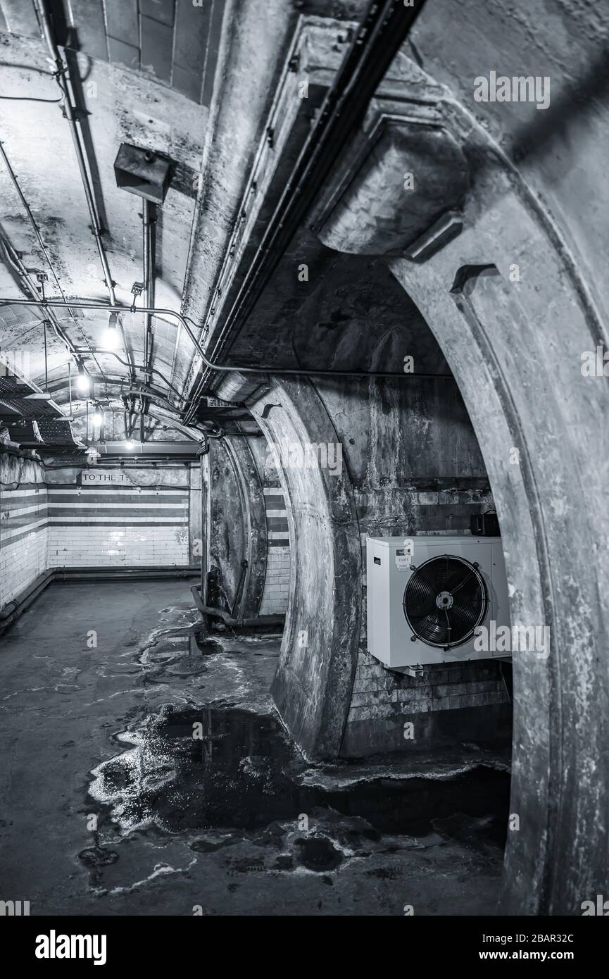 Métro Piccadilly Circus, tunnels désutilisés Banque D'Images