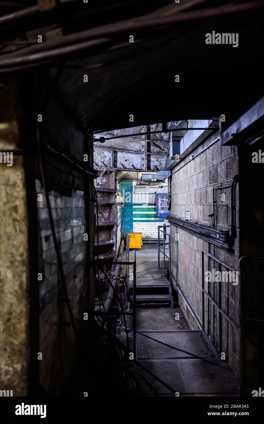 Métro Piccadilly Circus, tunnels désutilisés Banque D'Images