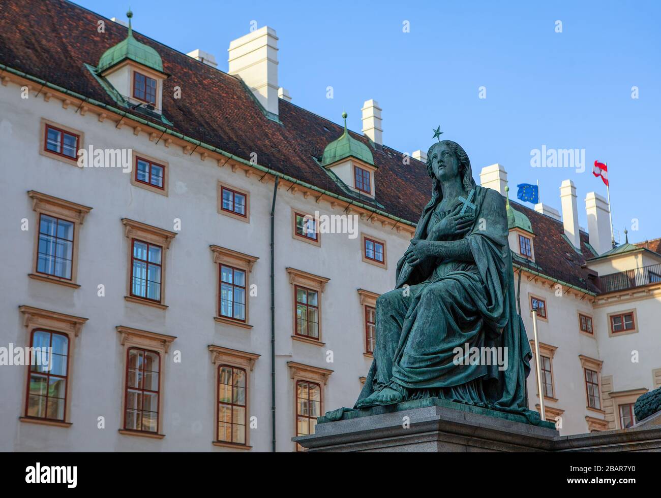 Monument de l'empereur Franz I à Vienne , statue de Glaube Banque D'Images