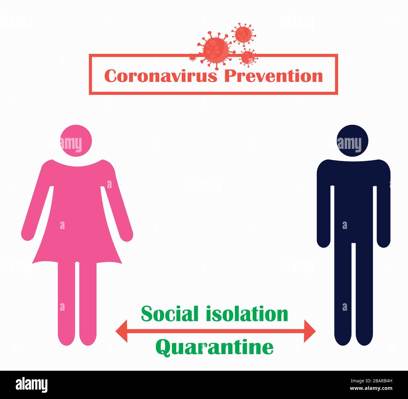 Prévention du coronavirus - maintien de la distance sociale dans les lieux publics Illustration de Vecteur