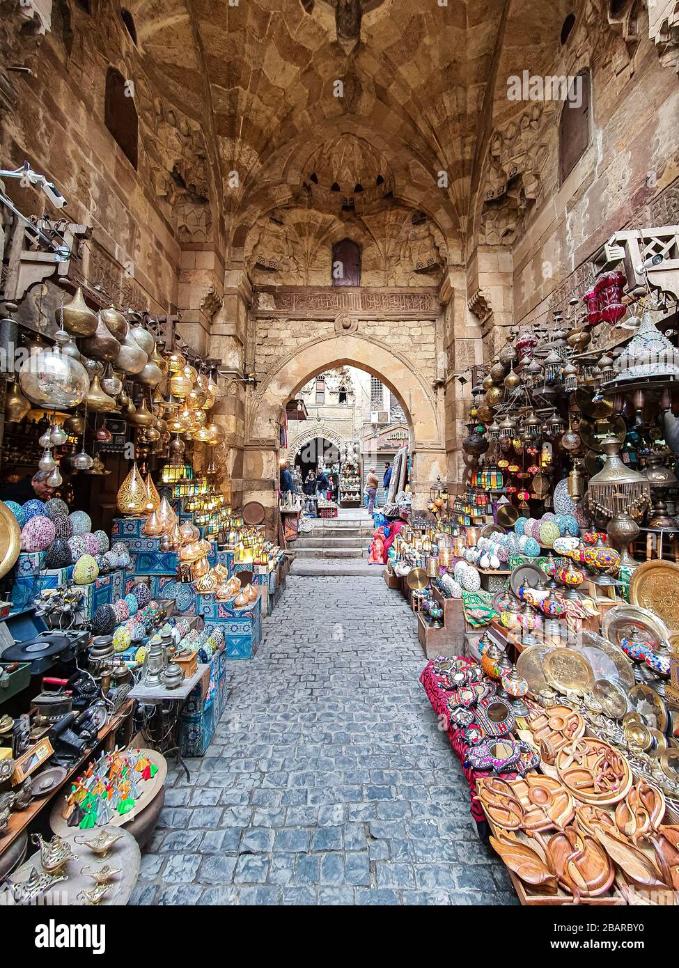 Marché traditionnel local au Caire Egypte Banque D'Images