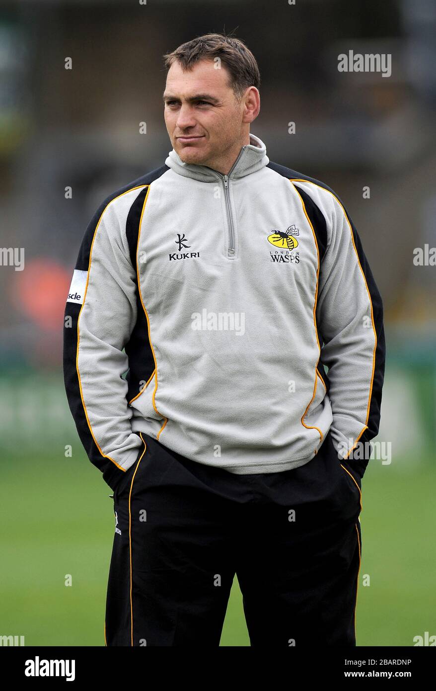 Trevor Woodman, London Wasps, en autocar Banque D'Images