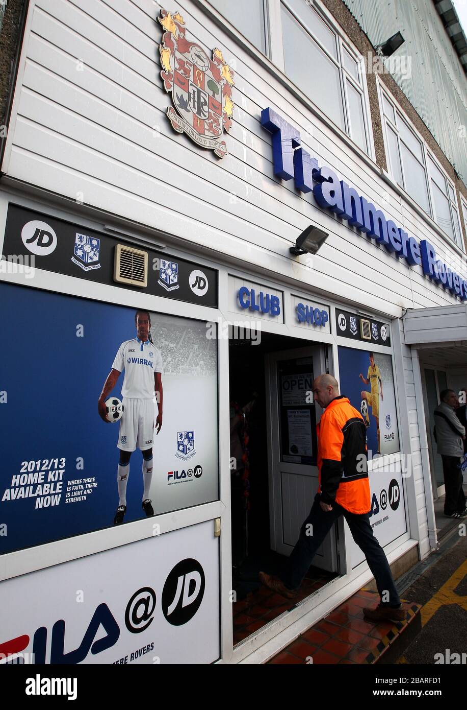 Vue générale sur le parc de Prenton, maison de Tranmere Rovers Banque D'Images