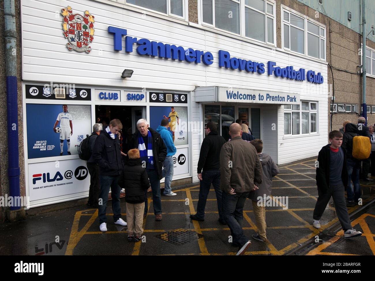 Vue générale sur le parc de Prenton, maison de Tranmere Rovers Banque D'Images
