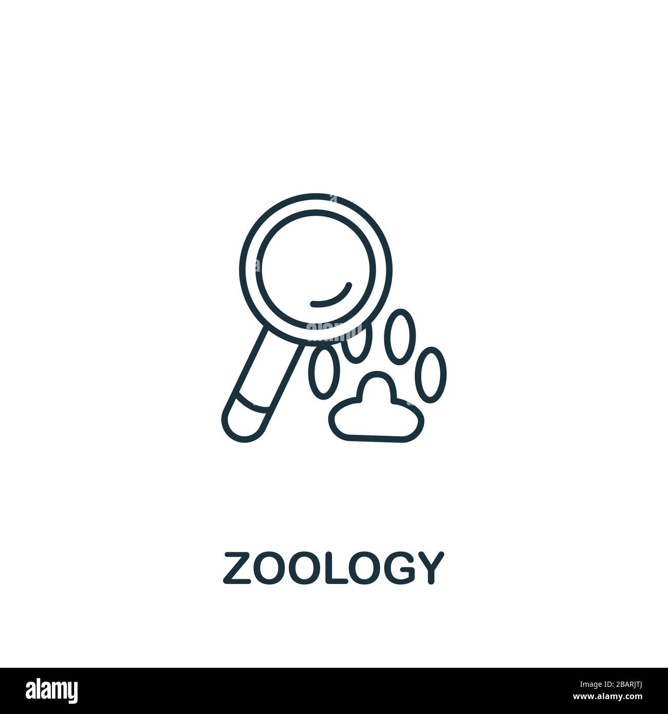 Icône de zoologie de la collection scientifique. Symbole de zoologie d'élément de ligne simple pour les modèles, la conception Web et les infographies Banque D'Images