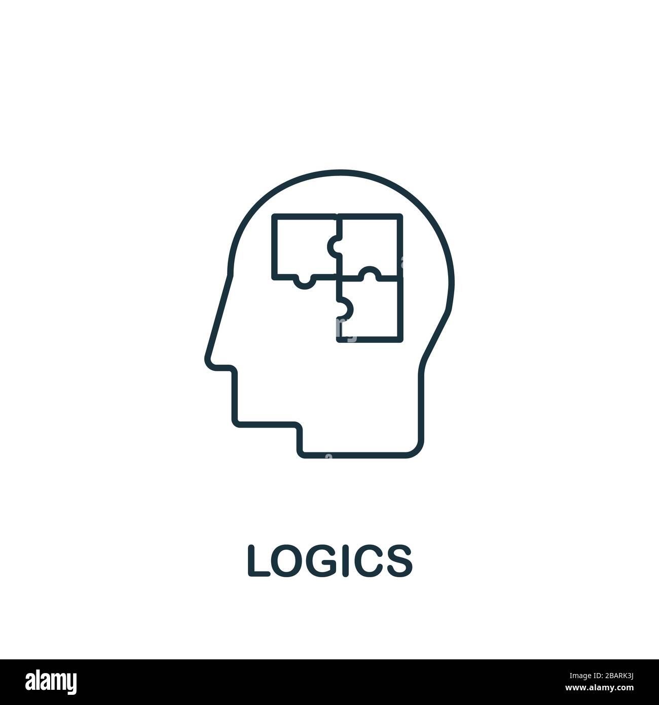 Icône logique de la collection scientifique. Symbole de logique d'élément de ligne simple pour les modèles, la conception Web et les infographies Banque D'Images