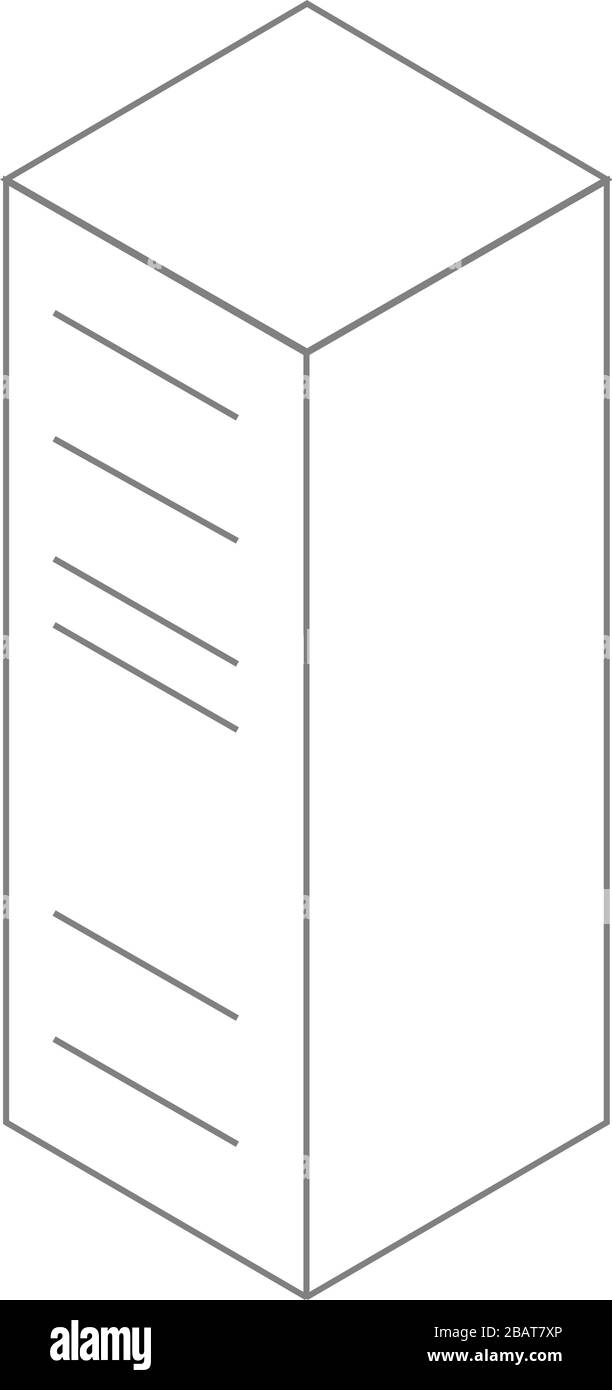 Vecteur tridimensionnel d'une tour de serveur Illustration de Vecteur