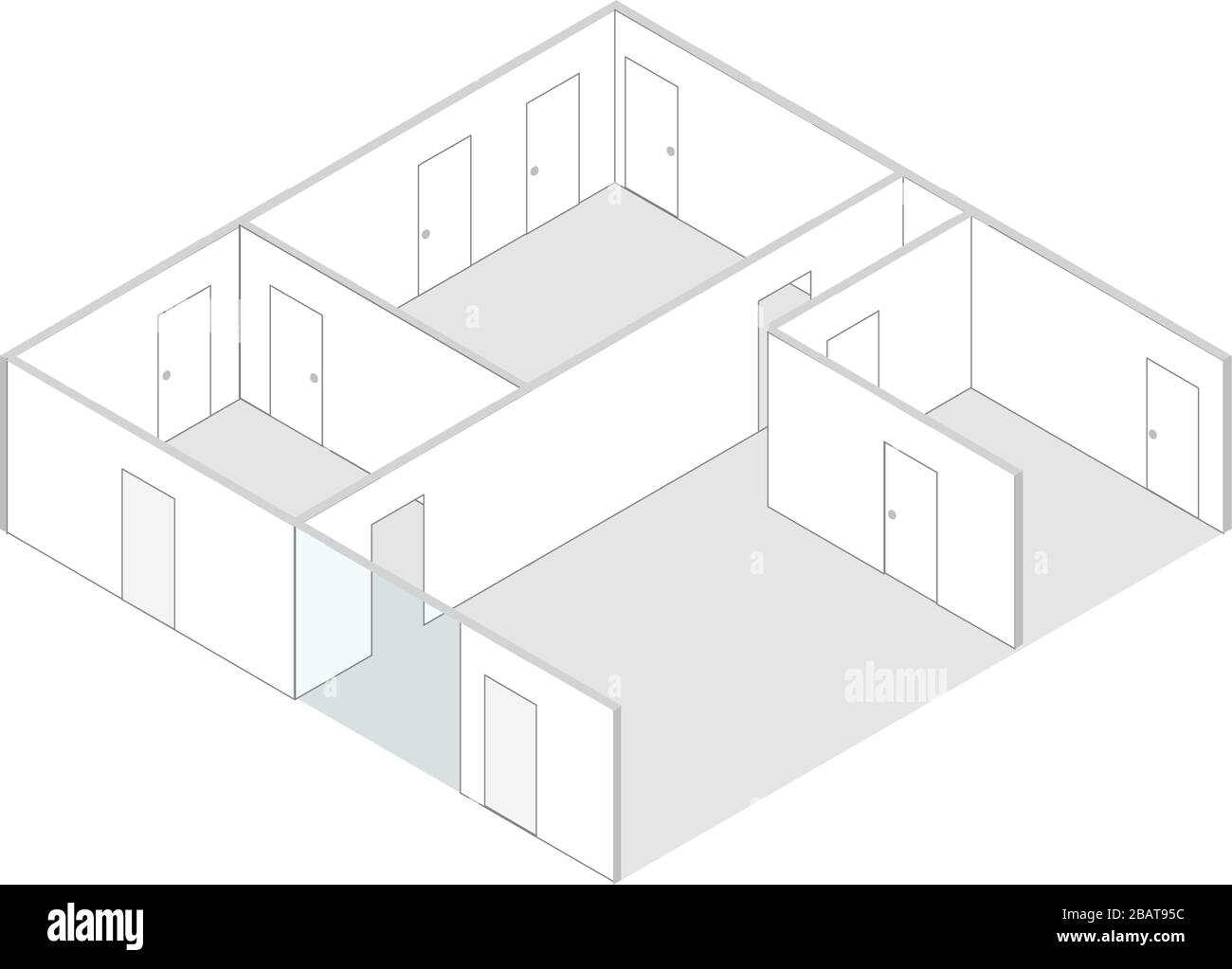 Vecteur tridimensionnel d'un étage dans un bâtiment Illustration de Vecteur