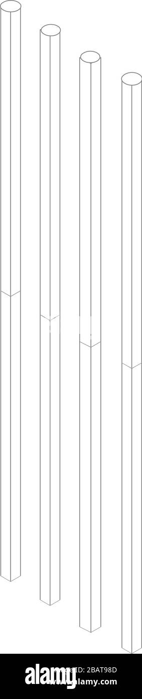 Vecteur tridimensionnel de tuyaux de salle Illustration de Vecteur