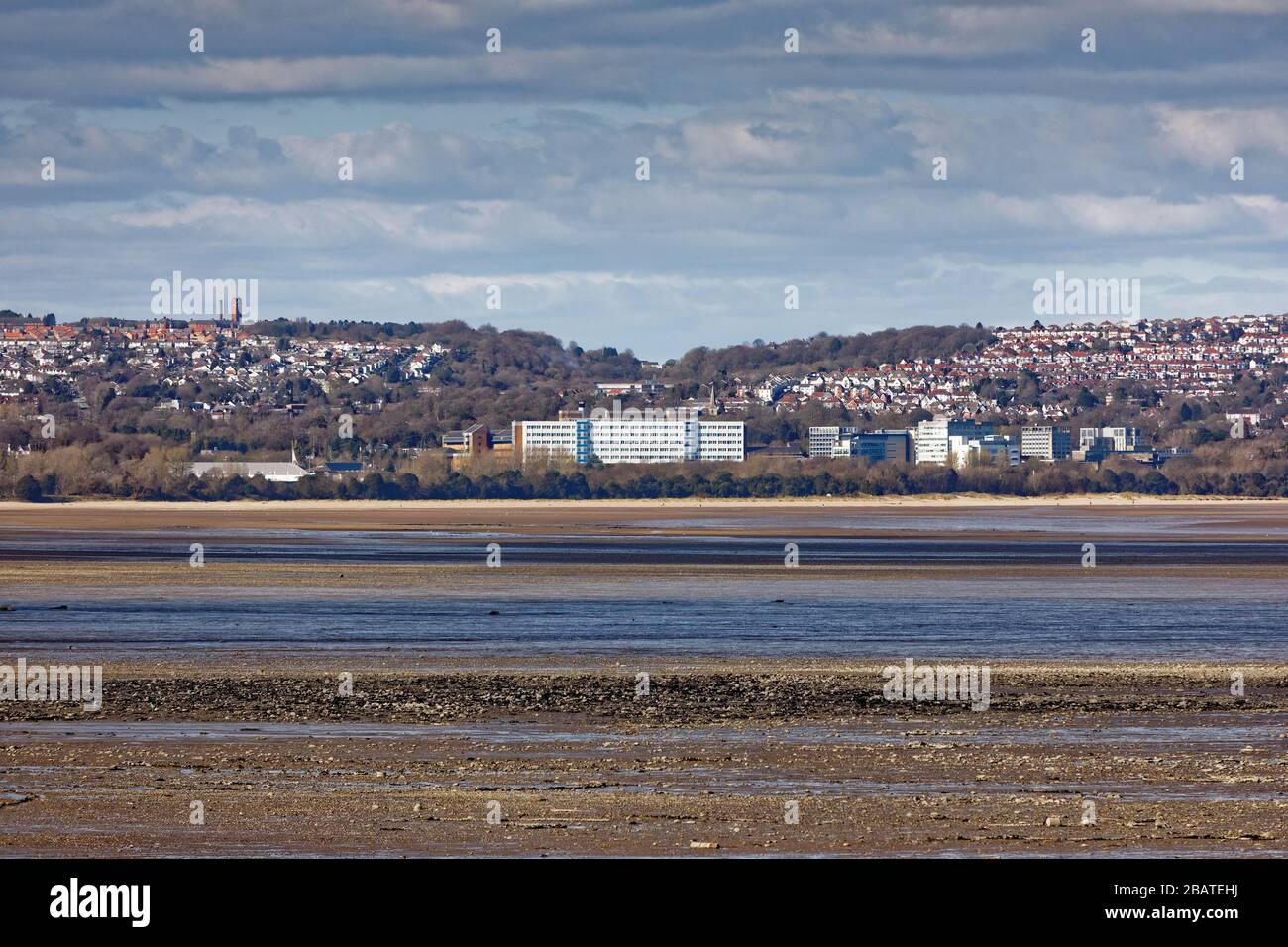 Swansea Bay, vue du village de Mumbles, Pays de Galles, Royaume-Uni. Dimanche 29 mars 2020 Banque D'Images