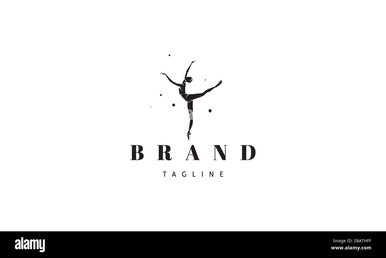 Logo vectoriel sur lequel une image abstraite d'une ballerine dansante. Illustration de Vecteur