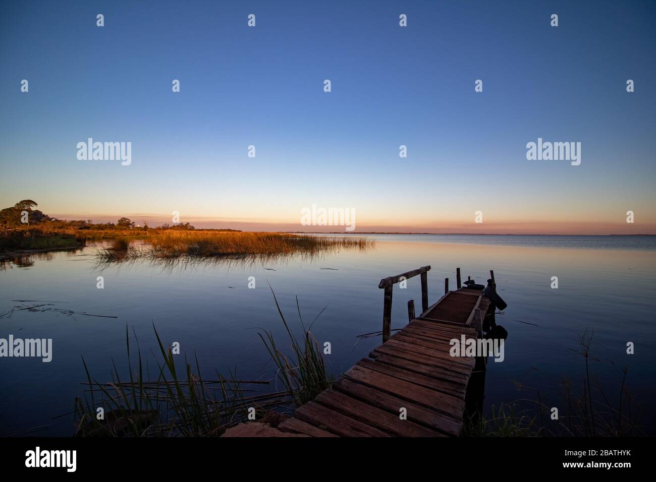 Coucher de soleil, Parc National Ibera, Argentine Banque D'Images