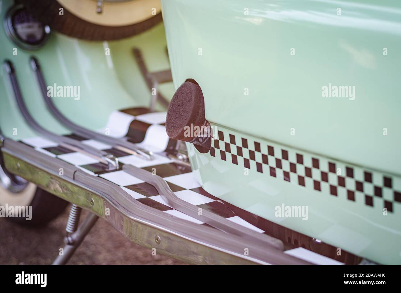 Restauré 1963 menthe poivrée vert Lambretta 150sli Innocenti Banque D'Images