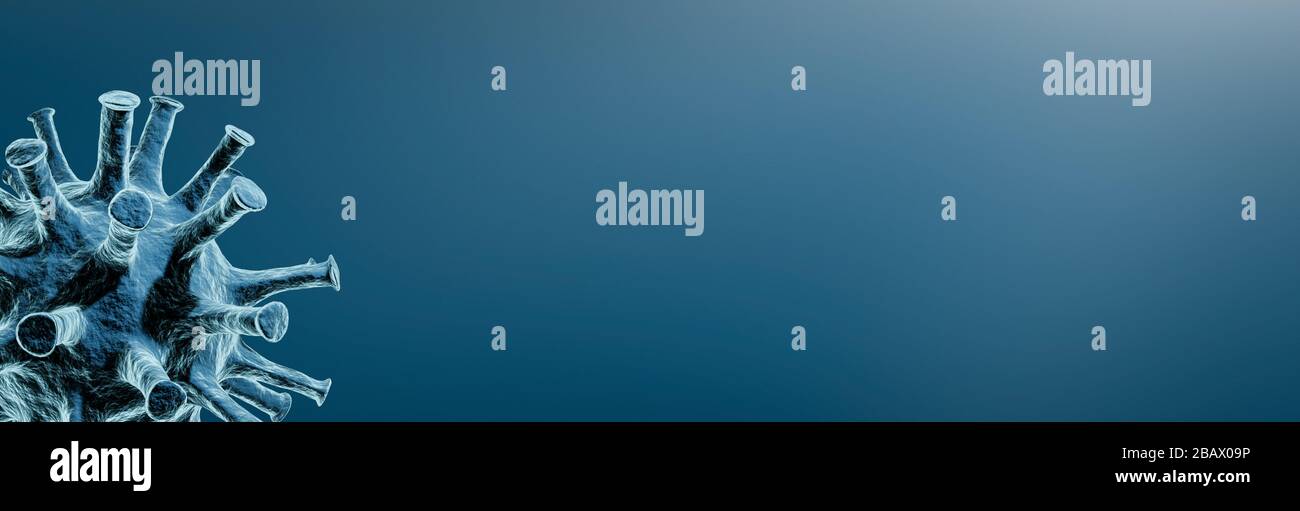 Image de la cellule virale COVID-19 de la grippe. Coronavirus Covid 19 éclosion de grippe contexte. Concept d'illustration du risque de santé en cas de pandémie. Banque D'Images