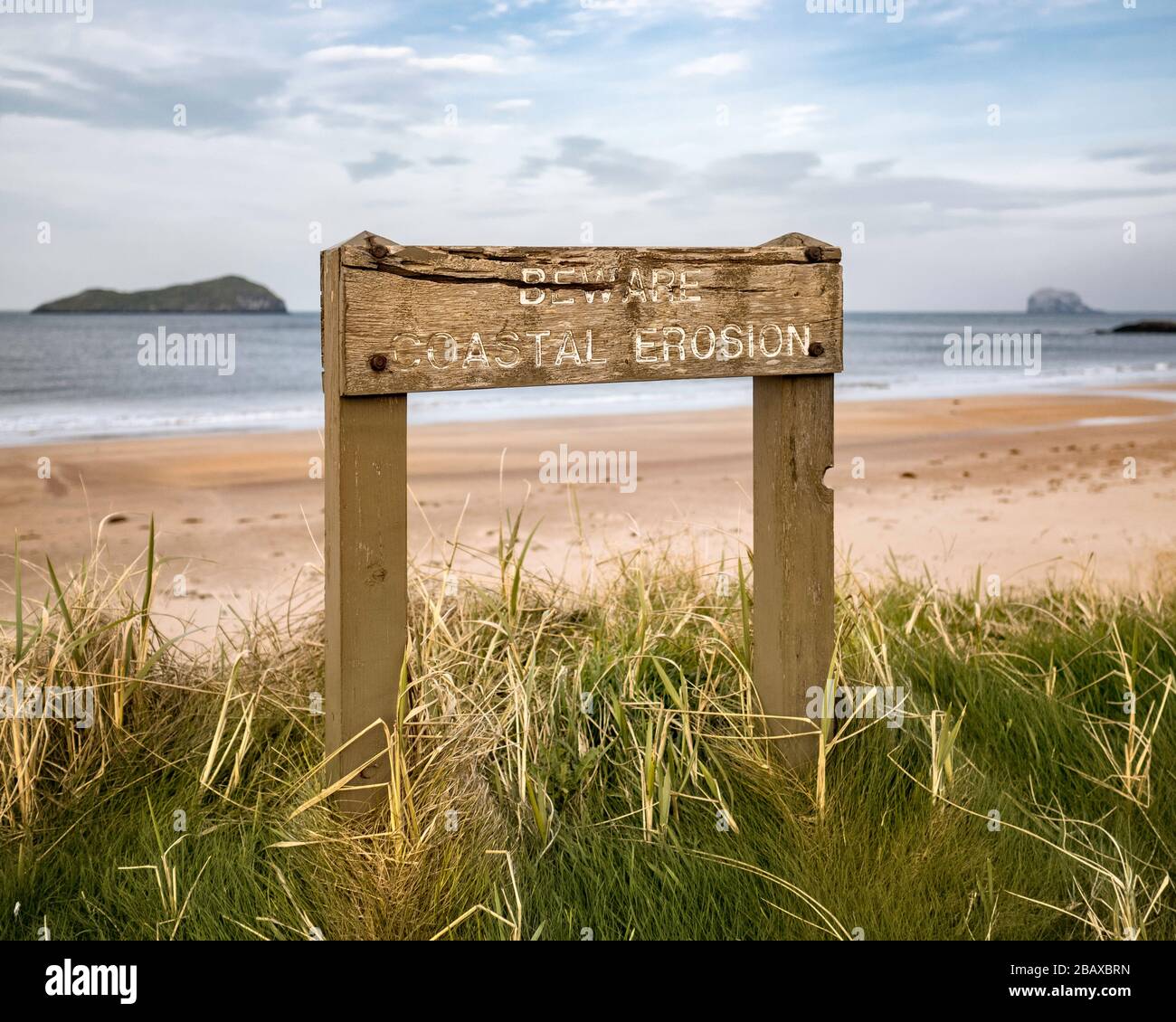 Plage vide à North Berwick, East Lothian, Écosse, en raison de la menace de Coronavirus. Banque D'Images