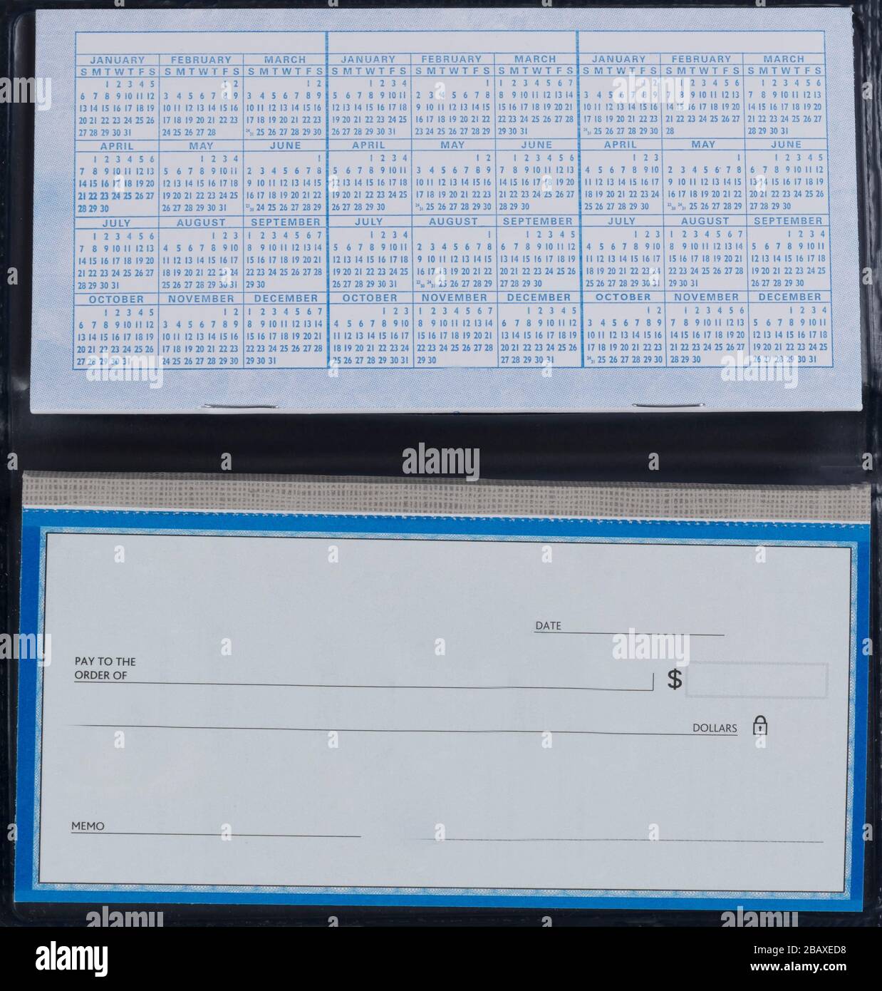Vérification et calendrier vierges pour les finances Banque D'Images