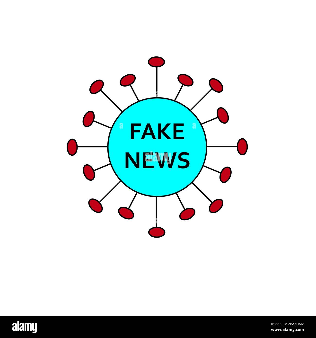 Covid19 forme de coronavirus et mot FAUX NOUVELLES dessus. Concept de fausses nouvelles, rapports, statistiques, fausses informations pendant la pandémie mondiale et la qua Banque D'Images