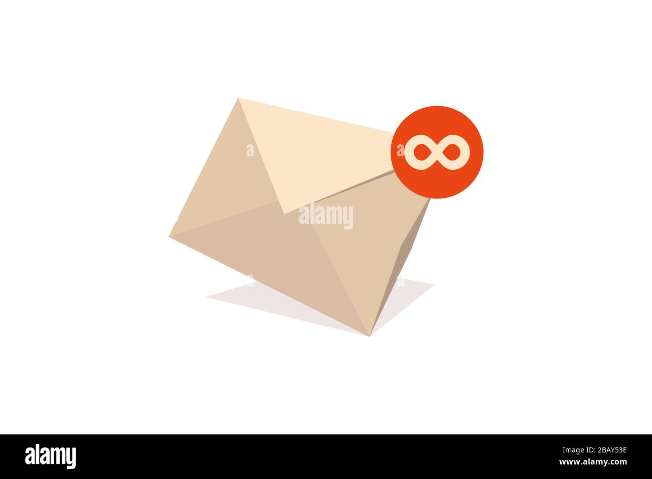 Concept de surcharge d'informations. Un compte de messagerie avec un nombre infini d'e-mails non lus. Illustration de Vecteur