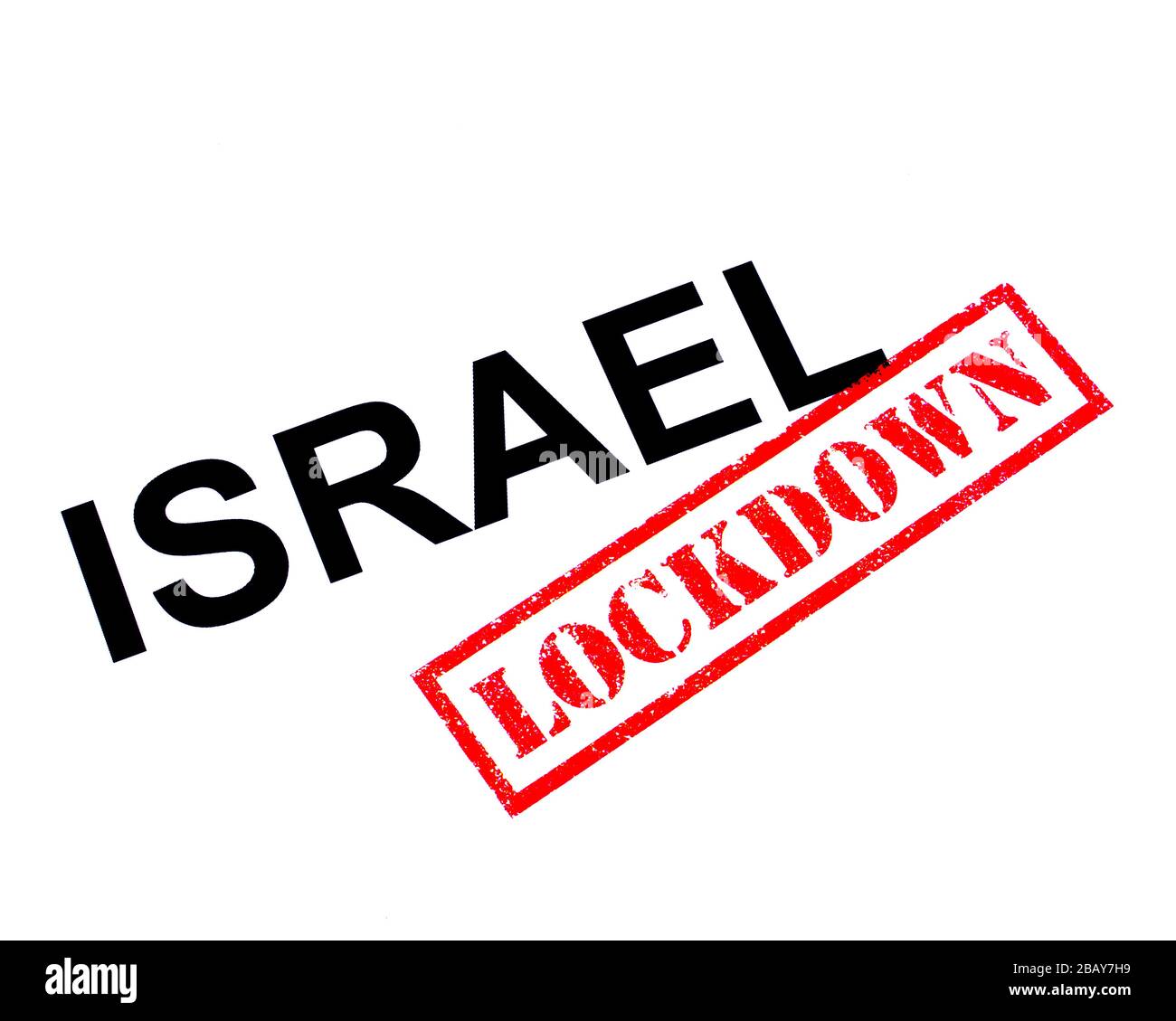 ISRAËL avec un tampon en caoutchouc de MAINTIEN rouge. Banque D'Images