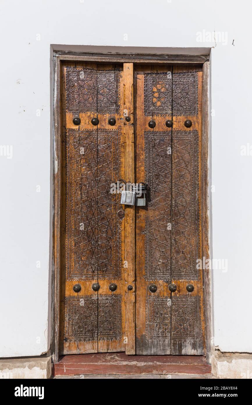 Vieille porte près de Toqi Telpakfurushon, dans le centre ville, Boukhara, Buchara, Ouzbékistan, Asie centrale, Asie Banque D'Images