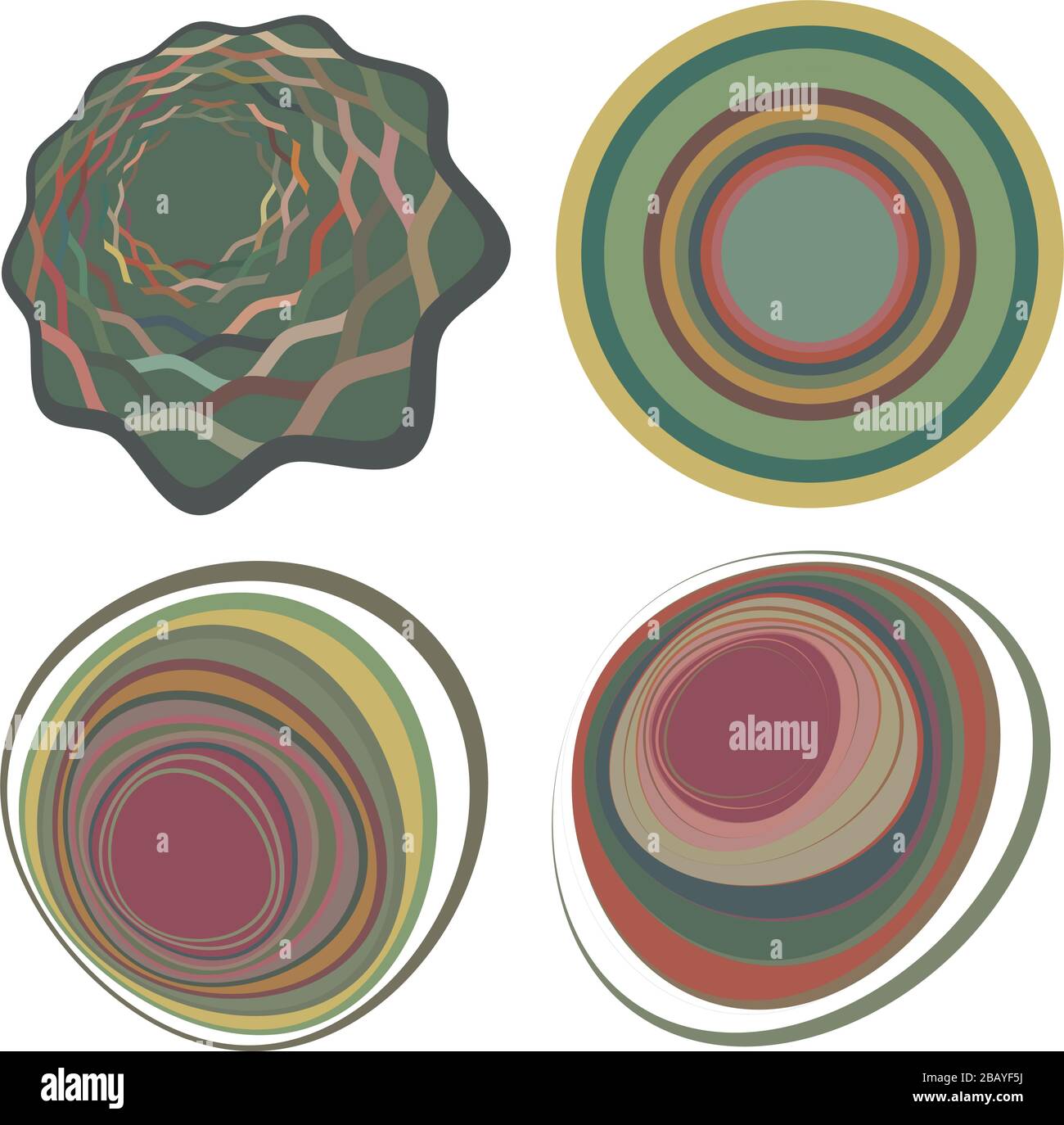 ensemble de formes sombres, d'hélice sombre, de volute, de spirales, de spirales, de spirales et de spirales. formes cochlear avec effet de distorsion de l'antenne et de la rotation. smud Illustration de Vecteur