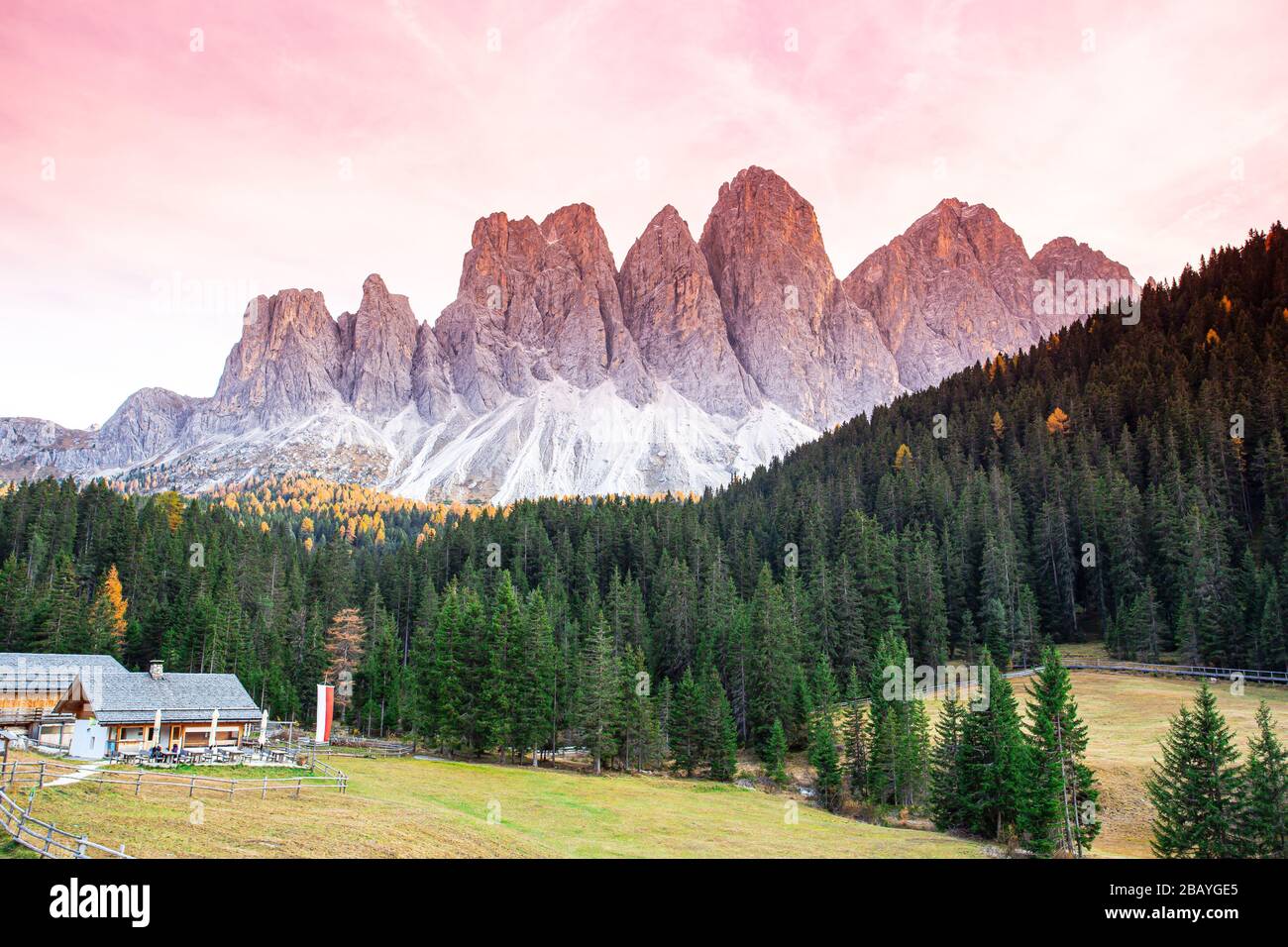 Dolomiti Sass Rigais et Furchetta Viewpoint Banque D'Images