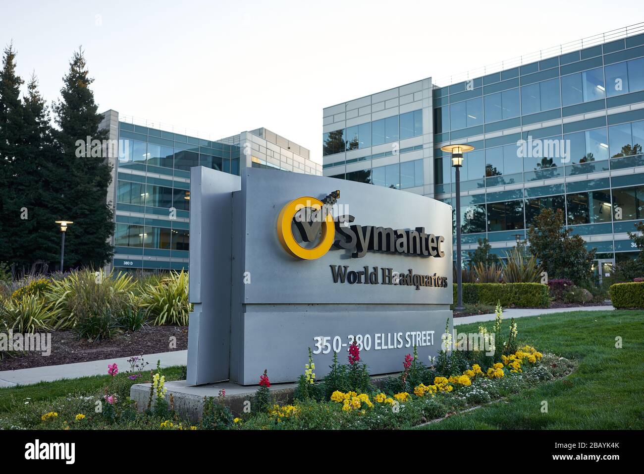 Siège mondial de Symantec à Mountain View, Californie, États-Unis. Banque D'Images