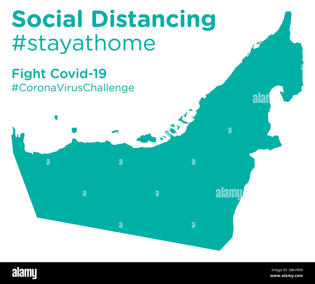 Emirats Arabes Unis carte avec social Distancing stayathome tag Illustration de Vecteur