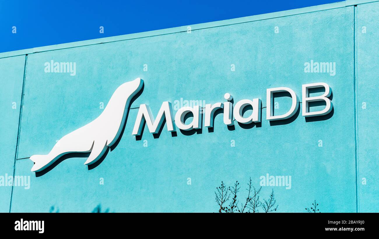 16 mars 2020 Redwood City / CA / USA - siège de MariaDB dans la Silicon Valley; MariaDB est une fourche du M développée par la communauté et soutenue commercialement Banque D'Images