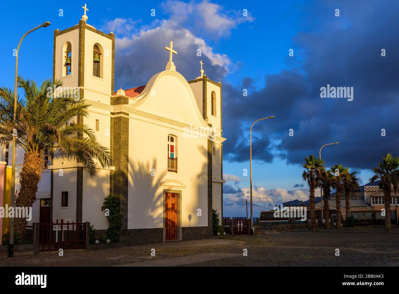 Église notre-Dame de Deliverance, village de Ponta do sol, commune de Ribeira Grande, Santo Antao, îles du Cap-Vert, Afrique. Banque D'Images