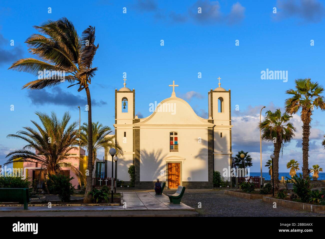 Église notre-Dame de Deliverance, village de Ponta do sol, commune de Ribeira Grande, Santo Antao, îles du Cap-Vert, Afrique. Banque D'Images