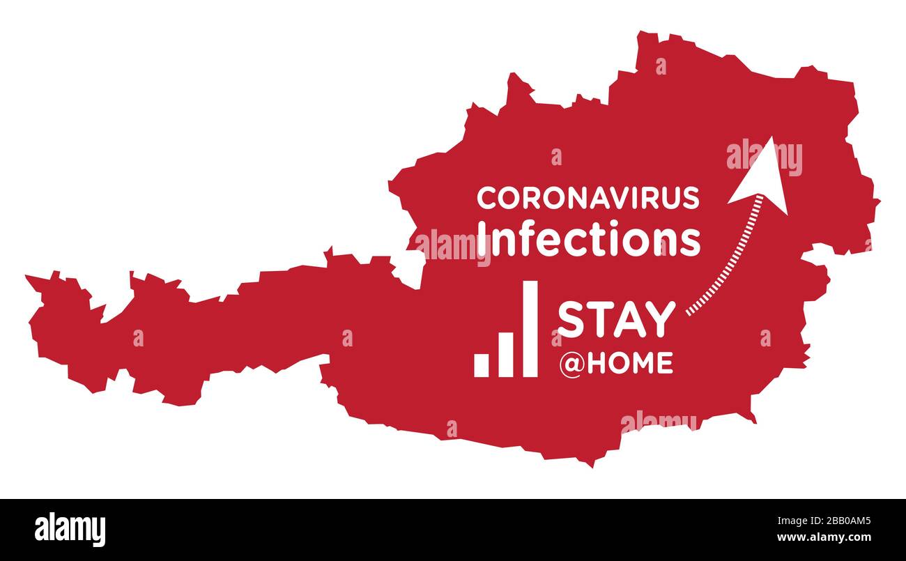 Autriche carte avec courbe d'infection croissante du coronavirus Illustration de Vecteur