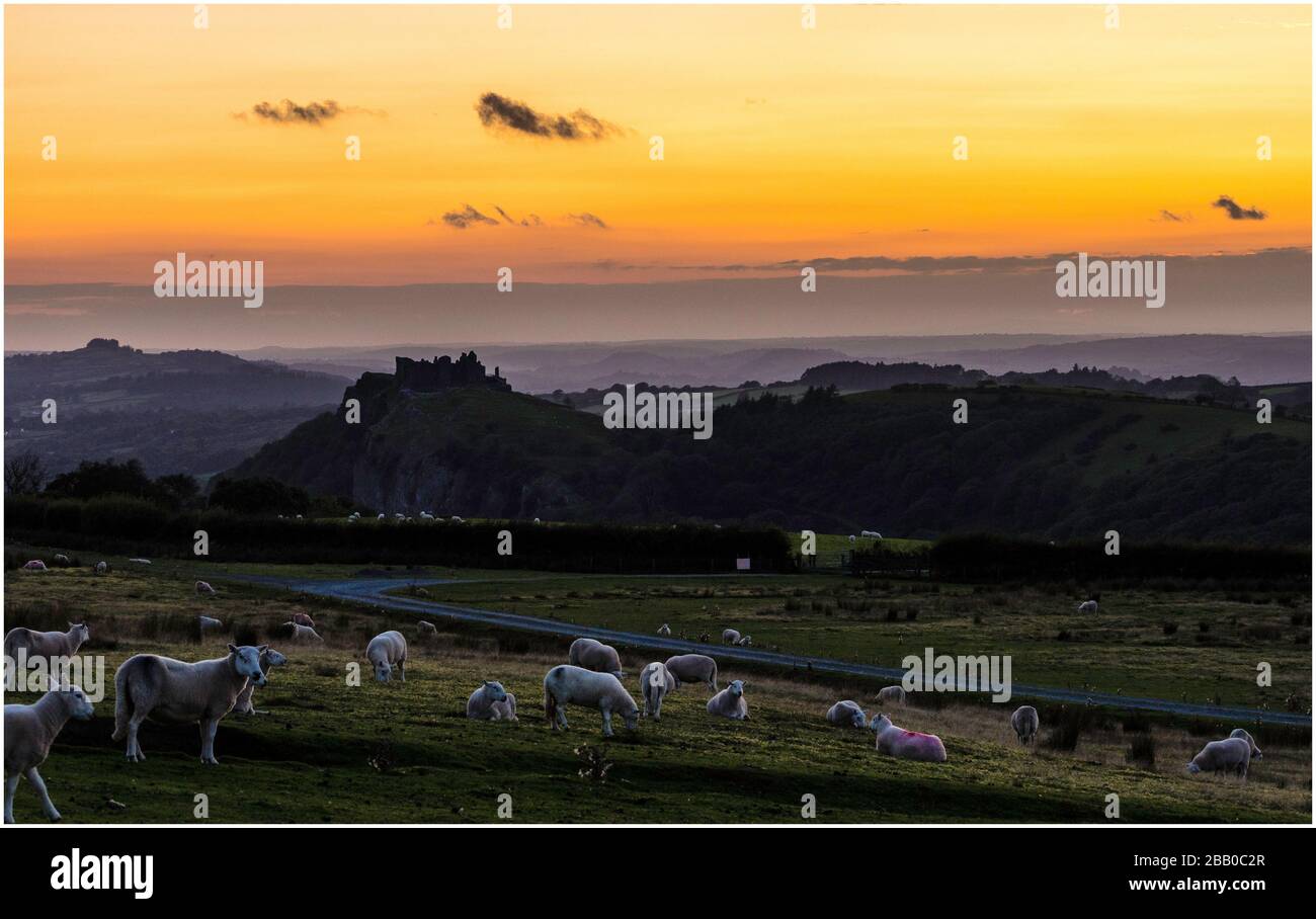 Careg Cennen Castle Banque D'Images