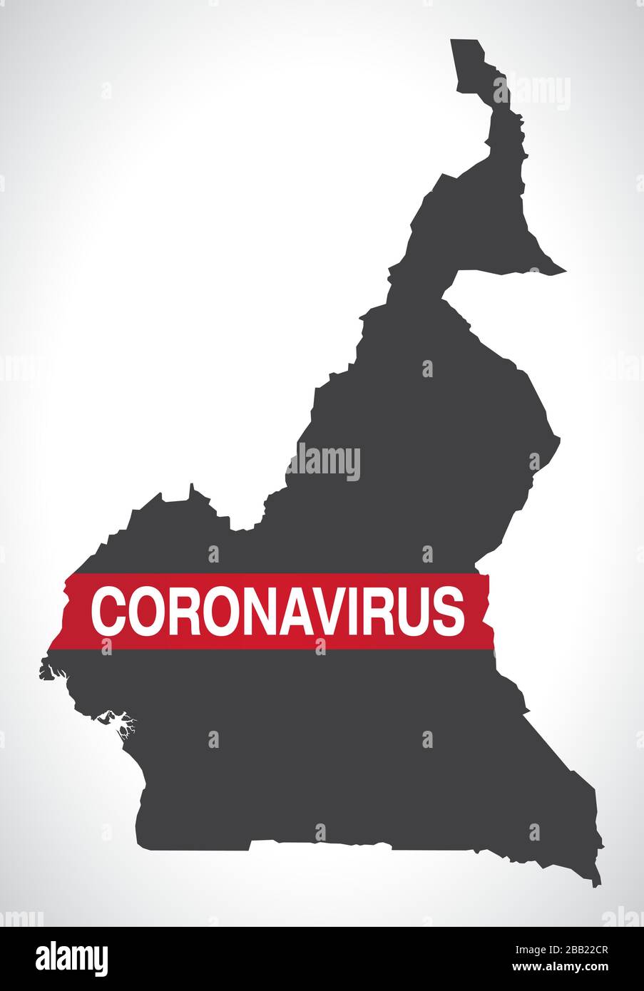 Carte du Cameroun avec illustration d'avertissement de Coronavirus Illustration de Vecteur