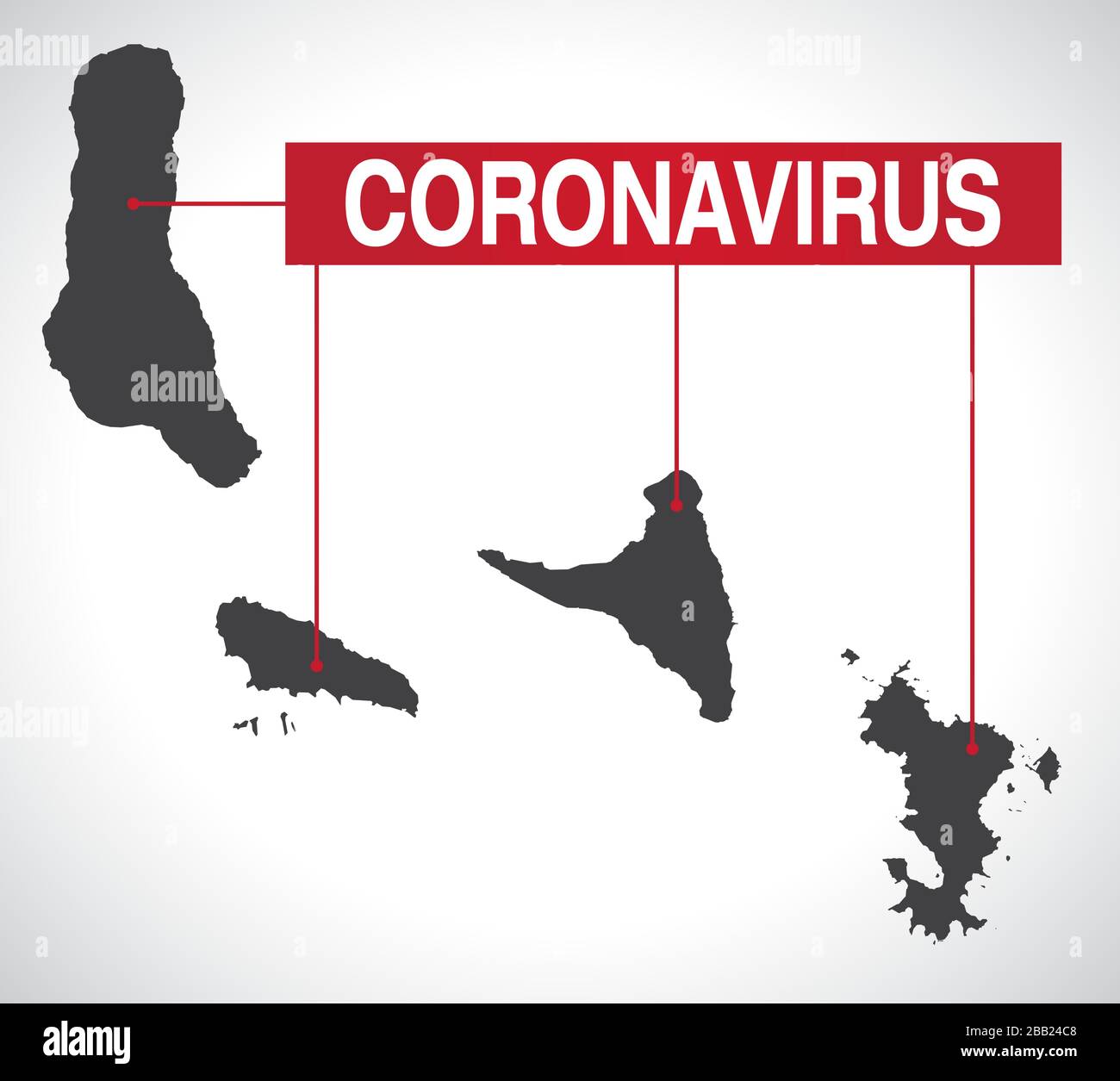 Carte des Comores avec illustration d'avertissement de Coronavirus Illustration de Vecteur