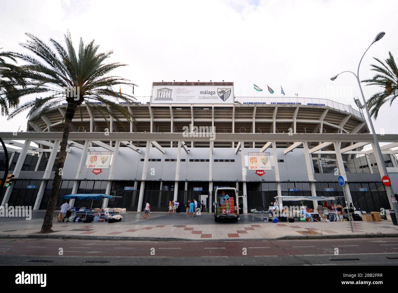 Vue générale sur le stade la Rosaleda, stade de Malaga CF Banque D'Images