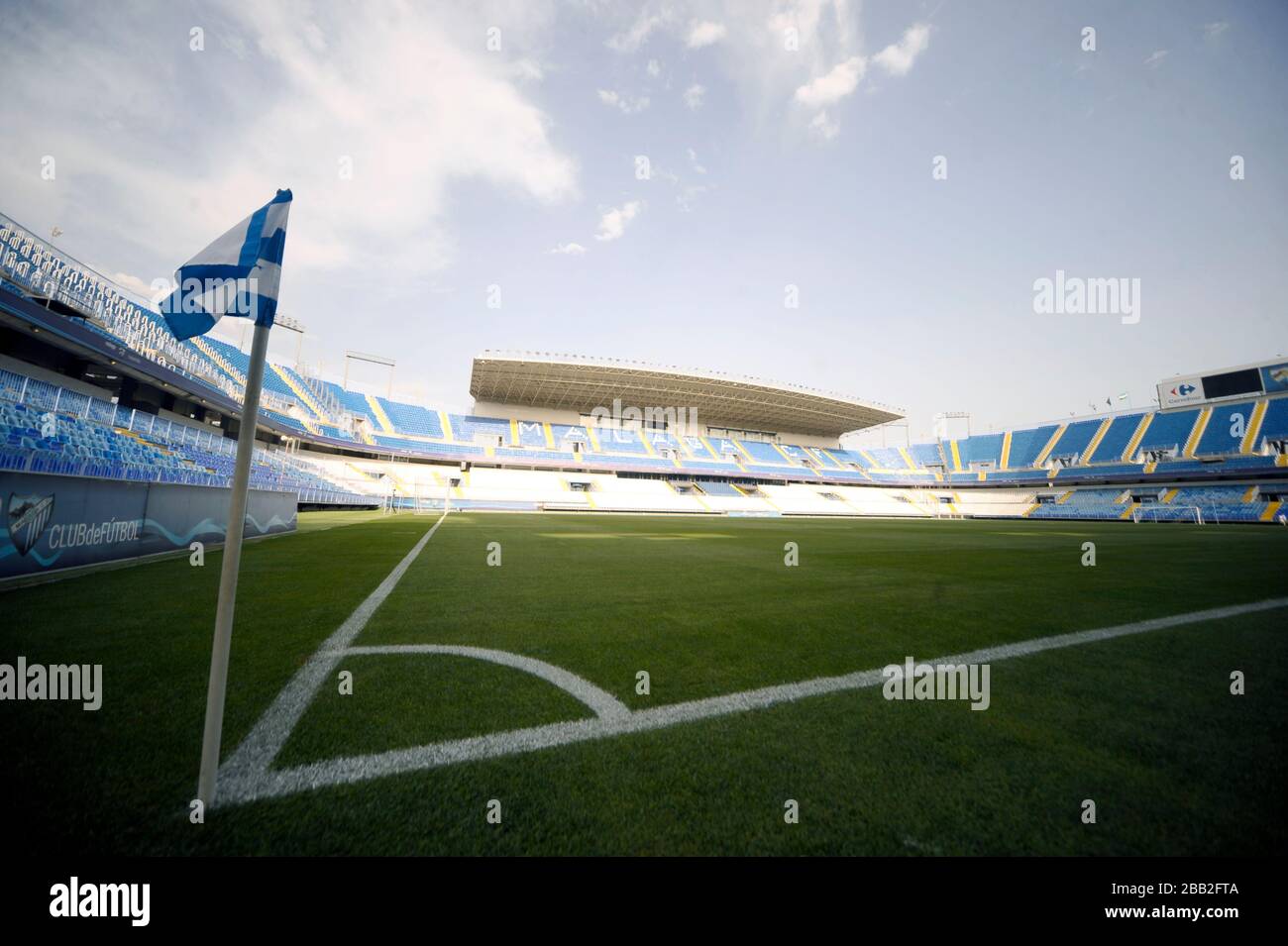 Vue générale sur le stade la Rosaleda, stade de Malaga CF Banque D'Images