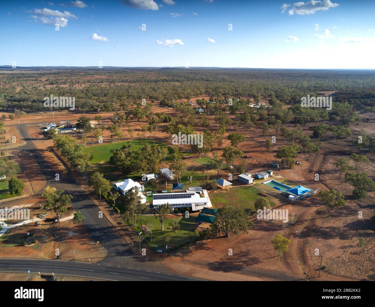 Antenne de la Morven State School sur la Warrego Highway Western Queensland Australia Banque D'Images